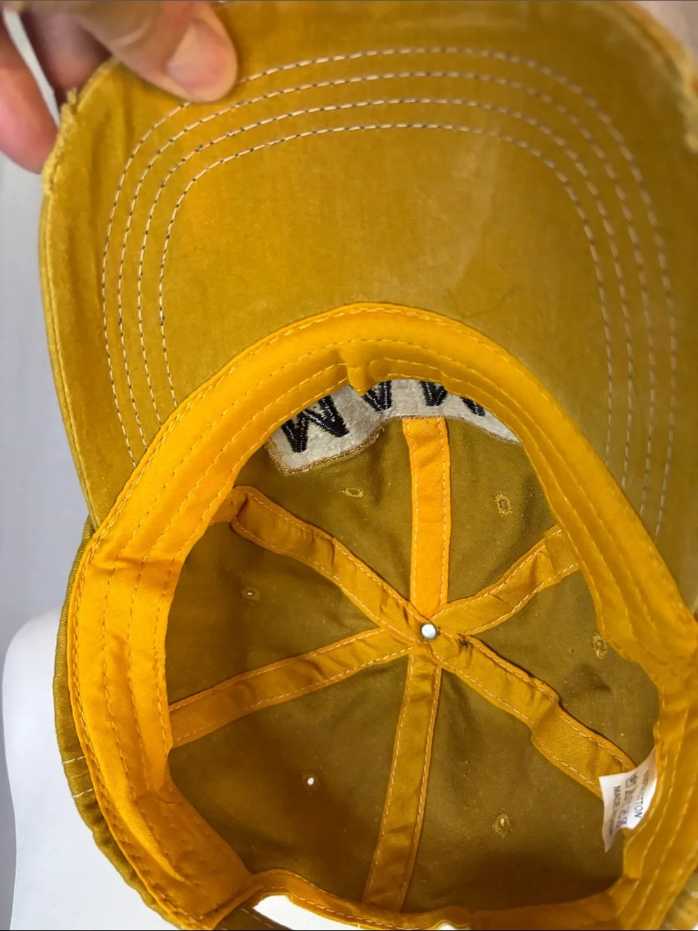 Mama Embroidered Tie Dye Hat- Mustard